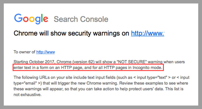 谷歌Chrome将HTTP页面标记不安全