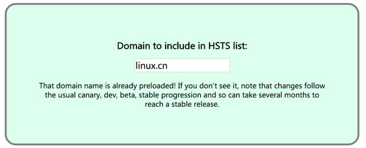 linux.cn 列入HSTS预载入列表