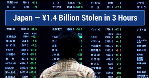 日本16州ATM机被盗14亿日元