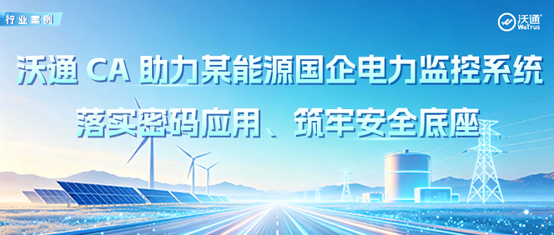 沃通CA助力某能源国企电力监控系统密码应用建设，筑牢信息安全底座 第1张
