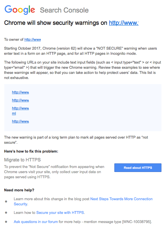 Chrome will show security warnings on http web
