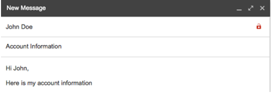 收件箱中显示断开的锁