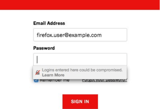 Firefox 52浏览器不安全密码警告